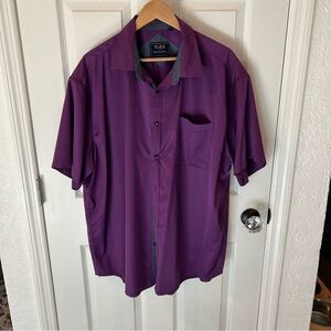 Flex Purple Casual Button Down Shirt for Men | 3XL
